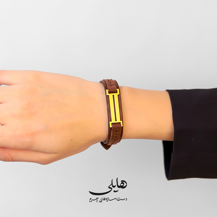 دستبند چرم گاوی گیاهی-طرح مینیمال