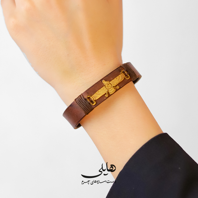 دستبند چرمی طرح فروهر