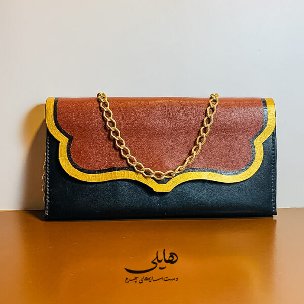 کیف مجلسی چرمی زنانه دست‌دوز هایلی کد 042